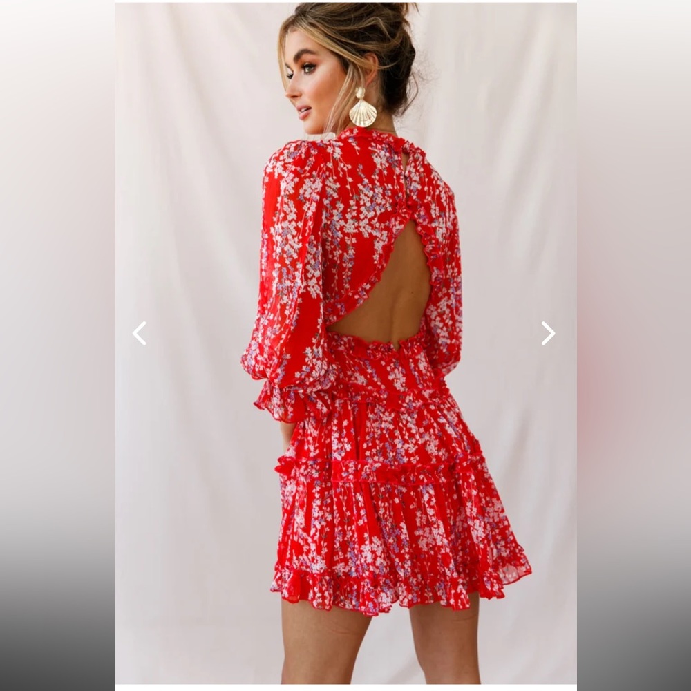 Selfie Leslie Ruffle Trim Mini  Dress